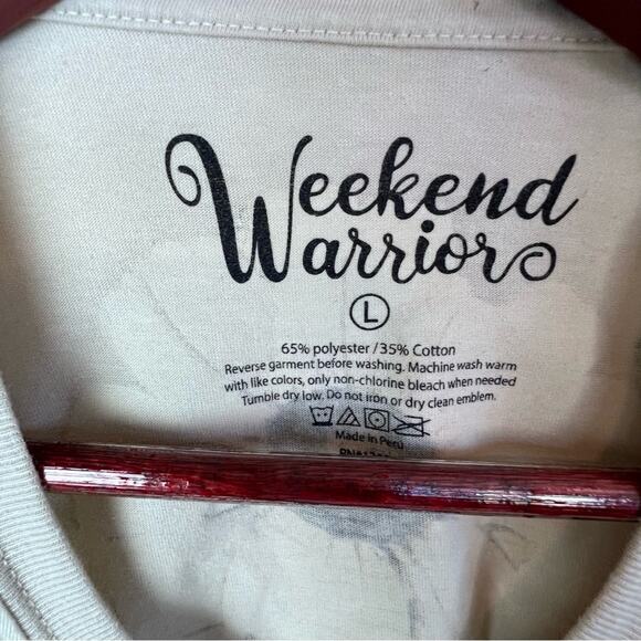 Weekend Warriors Tan Savage Vibes Mushroom Botanical Crop Tee Shirt Women Size L - Picture 9 of 13